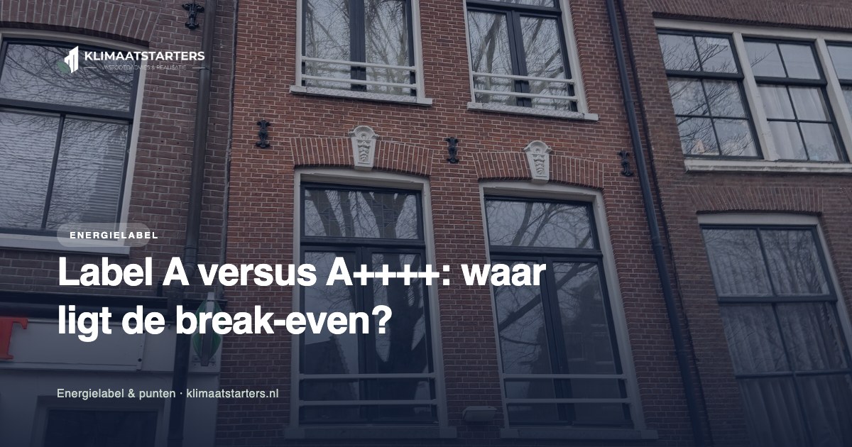 Label A versus A++++: waar ligt de break-even?