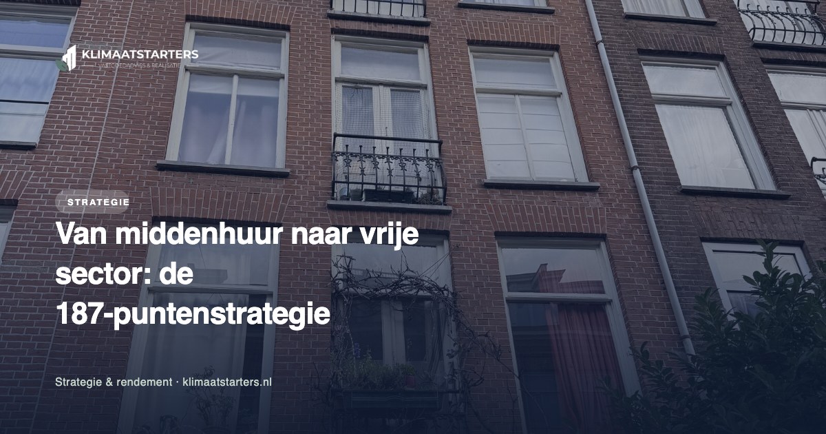 Van middenhuur naar vrije sector: de 187-puntenstrategie